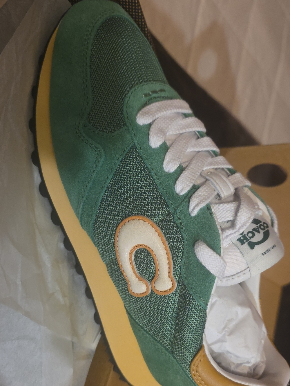 Coach Green Suede & Mesh Runner - Women